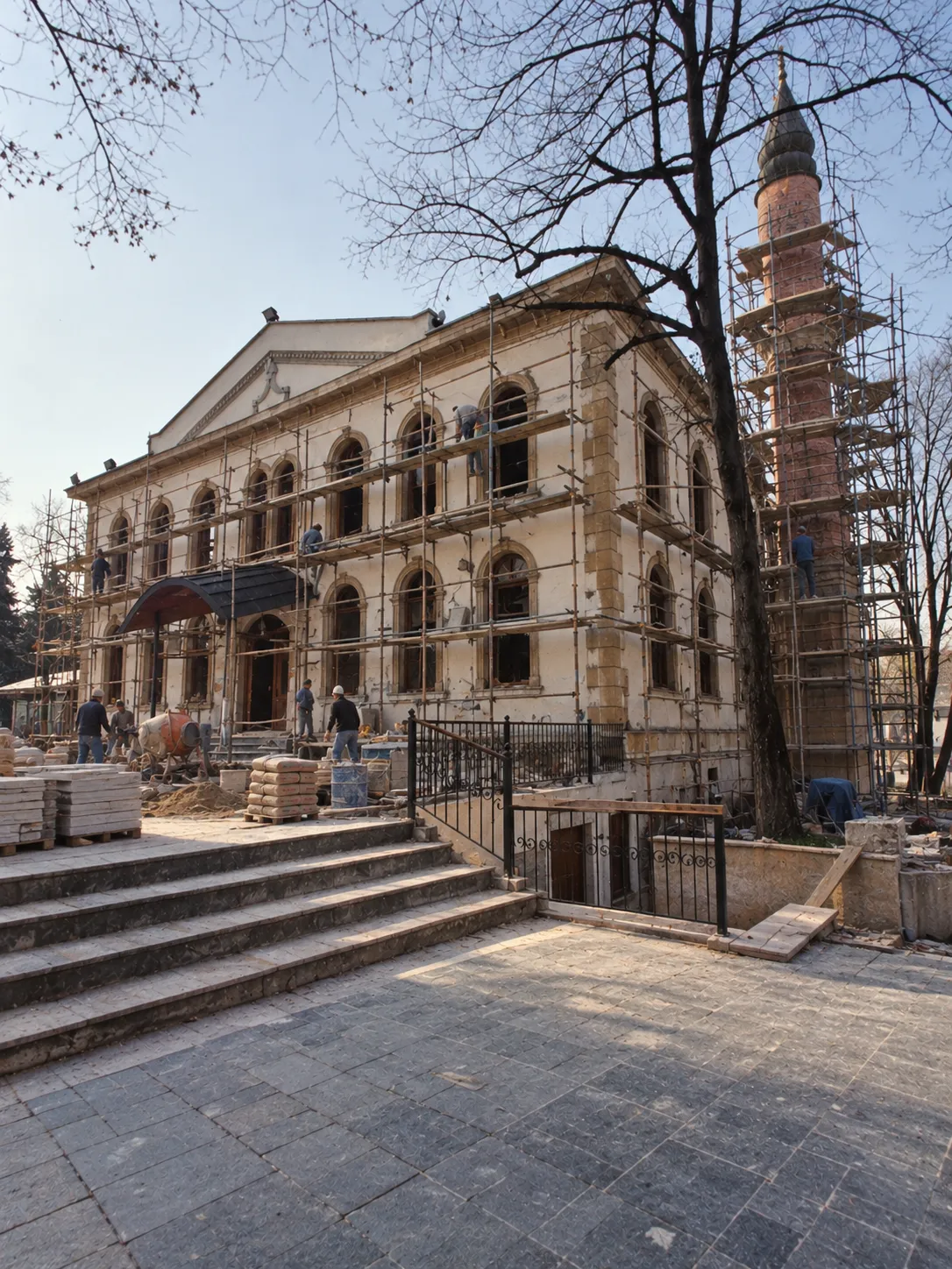 2002 Fevziye Camii yeniden inşa çalışmaları