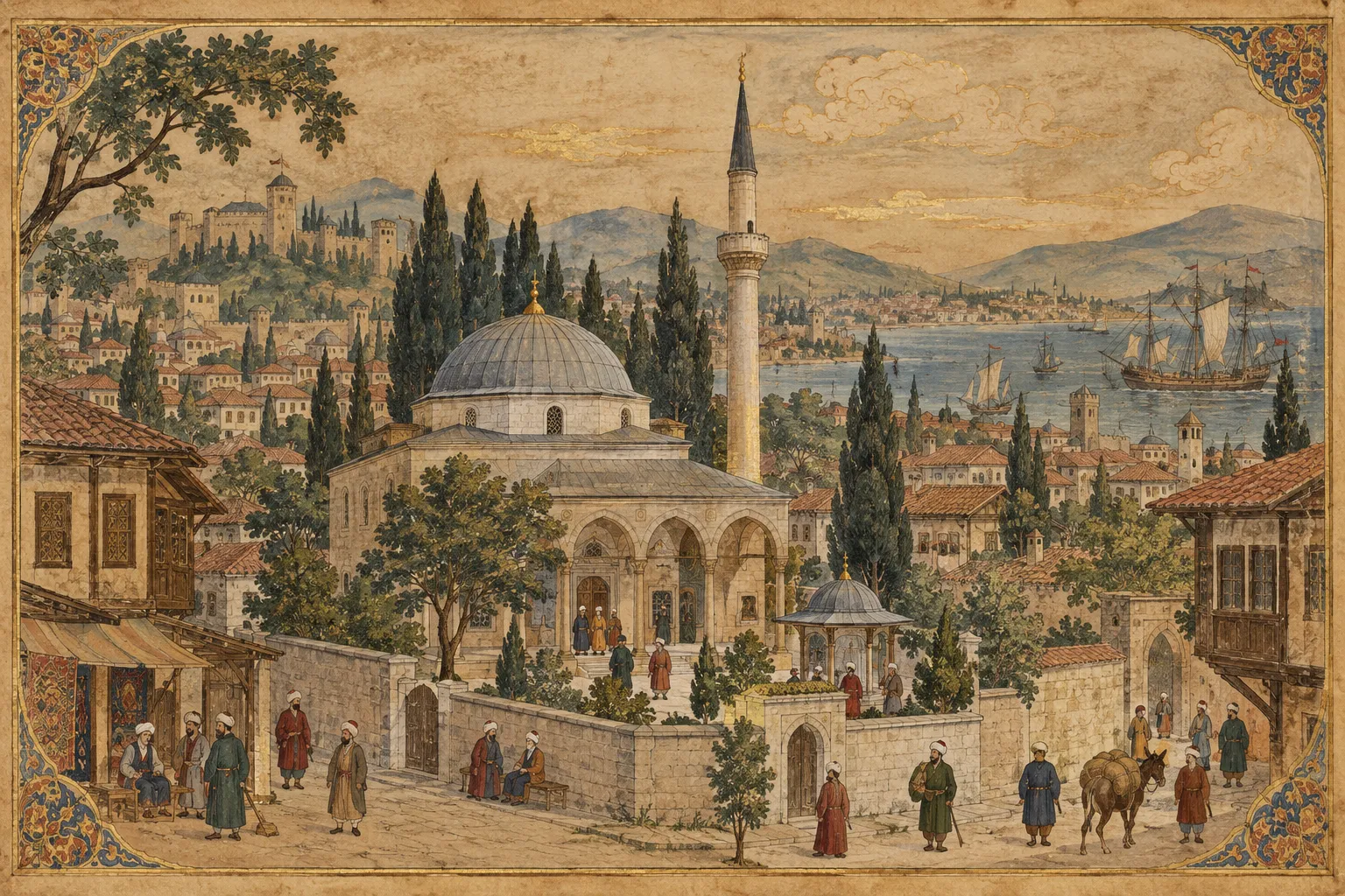 1576 Mehmed Bey Camii ve Osmanlı İzmit'i temsili minyatürü